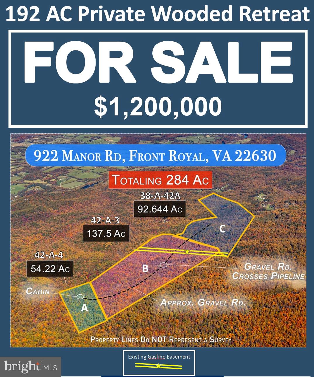 Escape the city to your own private retreat. Enjoy hiking, camping, hunting, mushrooming and more!
Total of approximately 284.3 AC
Septic and well staked out and home sites on all 3 parcels; existing power and trailer on parcel 42-A-4 (54.22 AC, labeled “A”
Conservation easement - 1 home/lot
1 hour east to Dulles, 30 minutes east to Middleburg & 30 minutes west to Winchester
Winchester, VA offers white water rafting, fishing, hiking, biking, climbing and great restaurants
Rare opportunity to own 284 acres of wooded ( 95%) retreat with oak, walnut, apple, pear, persimmon, paw paw, hickory, chestnut and poplar trees. Abundant wildlife including turkey, deer, bobcat, abundant songbirds, hawks and eagles
3 miles to the Shenandoah River.