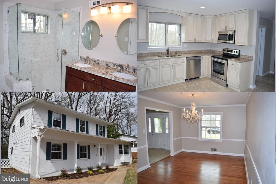 Gorgeous home backing to woods for privacy** spacious 2500 dqft**Tastefully Renovated**Brand New kitchen w/ Granite counters, new cabinets and steel appliances** Brand New master bath w frameless shower , TUB and dual vanity**screened porch addition *Family room with fireplace**hardwood on main,upper levels and Tiles**Designer paint**new carpet**close to shopping, dining, GMU** woodson high school