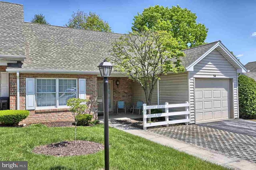 One Floor living at it's finest. Immaculate and well maintained this 2 bedroom, 2 bath end unit townhome has almost 1200 sq.ft. with lots of light and spacious rooms. The living room opens onto a large walled patio for private relaxation. Close to I-81, shopping and medical facilities. The monthly fee covers, lawn care, snow removal, roof and outside maintenance. Washer, dryer and refrigerator will convey.