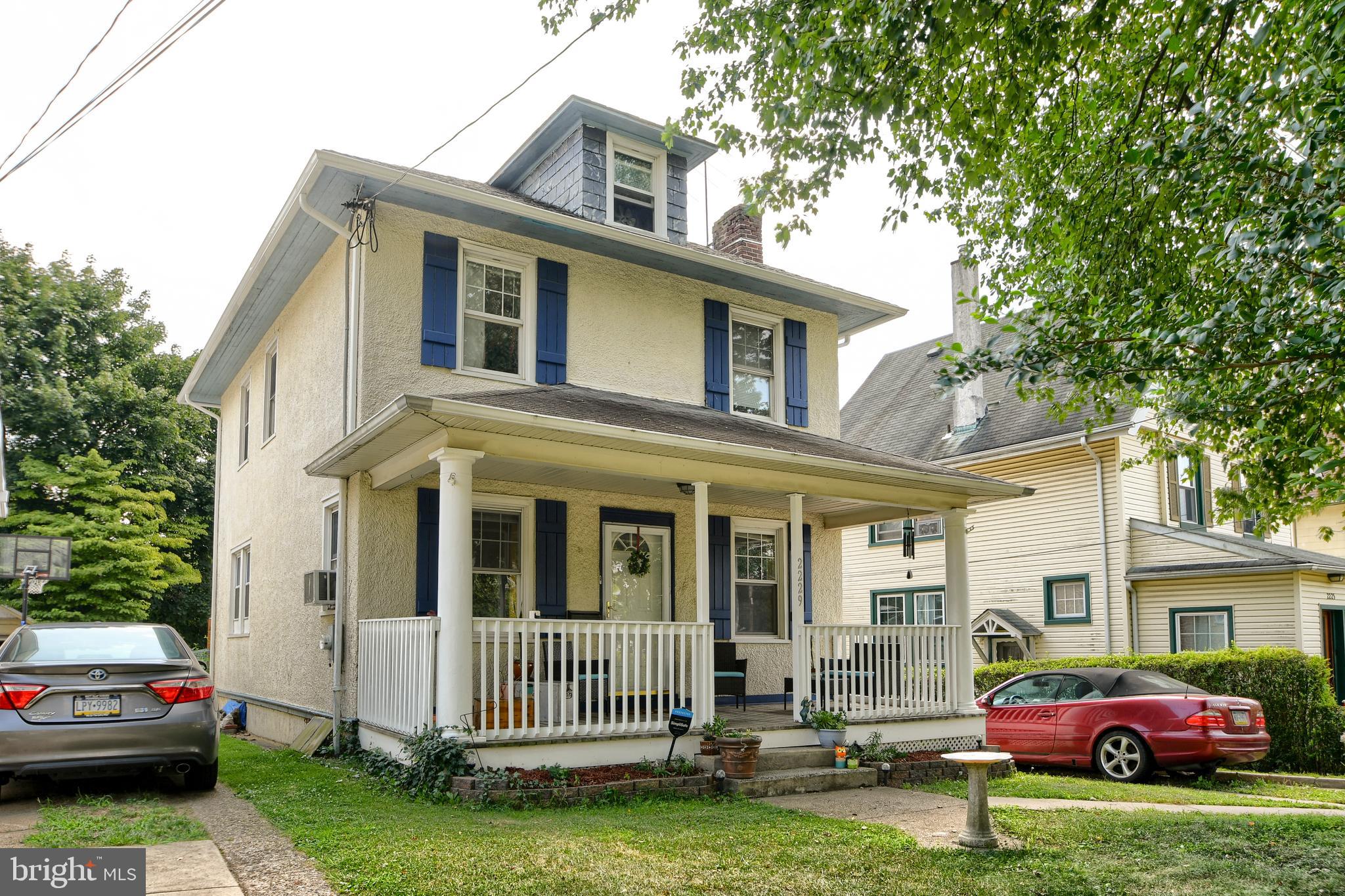 Welcome home to 2229 Oakdale Avenue, a 4 bed 1.5 bath home in the Keswick section of Glenside. Walk up to a beautiful covered porch, and into a cheery living room with hardwood floors and fireplace. A large dining room flows easily into the kitchen, featuring stainless steel appliances and granite countertops. Ample pantry space and a half bath flank the back door, which leads to an expansive deck with stairs down to the fenced in back yard, ready for children or pets. Back inside and upstairs, you will find four well appointed bedrooms, an updated hall bath, and attic access. The finished basement affords more space for a rec room, play room, or office. Walkable to Keswick Theater, coffee, restaurants, and the train, the location can't be beat! Book your showing today!