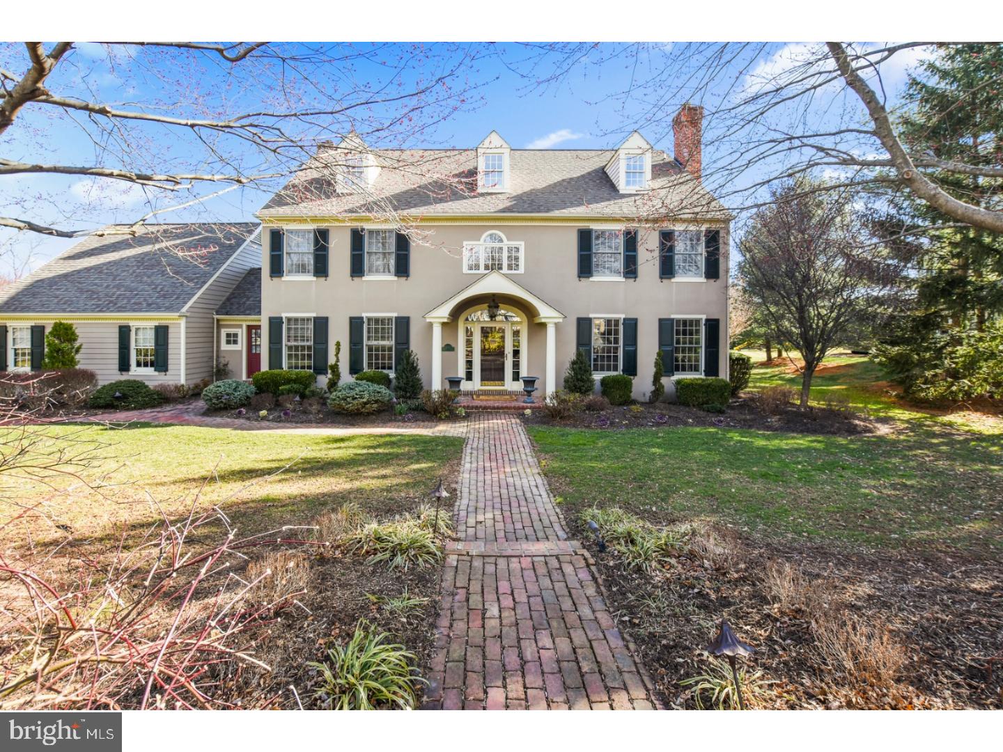 Exquisite colonial home in the desirable enclave of Sunwood Farm. Located on a premier parcel, this gracious home has been beautifully updated and expanded boasting a new kitchen, sunroom addition, finished lower level, separate office with custom built-ins, beautiful pool and spa, and a three car garage. The first floor offers every amenity for today's modern lifestyle. Highlights include substantial crown moldings, elegant wainscoting, gleaming hardwood floors, eat-in gourmet kitchen with beamed vaulted ceiling, skylights, island with breakfast bar,  radiant heated tile floor and separate breakfast area. Adjacent is the family room with gas fireplace, stunning sunroom with vaulted ceiling and palladium window and sliders opening to brick patio. The turned staircase opens to the second floor featuring bright master bedroom suite, master bath with whirlpool and two walk-in closets. In addition there are three spacious bedrooms and hall bath as well stairs to an unfinished third level. The finished lower level is partially finished and features a television and entertainment area, separate home gym and plenty of storage. Enjoy summer entertaining on the large patio overlooking the pool with stone waterfall and spa. Exterior accent lighting and beautiful plantings give this home great curb appeal day and night. Perfect for effortless entertaining, intimate or a large gathering this home shows well any time of year.