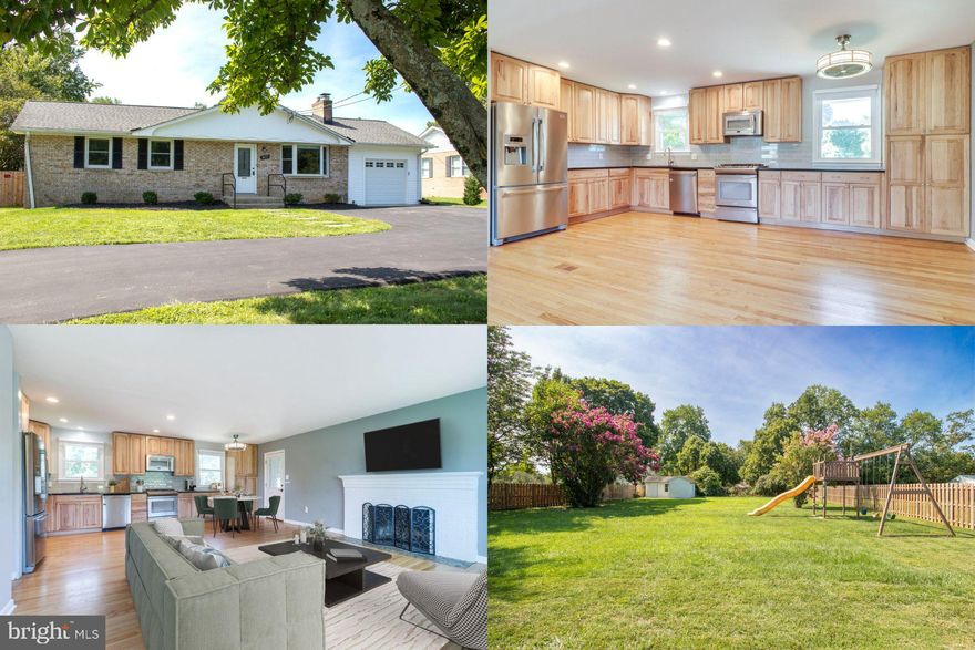 This beautifully renovated all-brick ranch-style home sits on over half an acre in the highly sought-after southern Howard County. The excellent location offers both convenience and tranquility, just a short 6-minute drive to Maple Lawn with its shopping and dining options, and a nature preserve around the corner for kayaking and canoeing. The stunning kitchen opens to the living room, featuring natural wood 42" cabinets, granite countertops, stainless steel appliances, and gas cooking—perfect for entertaining and daily living. The living room is warmed by a wood-burning fireplace and enhanced by a bay window, creating a cozy and inviting space. Hardwood floors flow throughout the main level, and ceiling fans are installed in each of the three bedrooms for added comfort. The fully finished, walkout lower level provides additional living space, including two extra rooms and a full bath, offering flexibility for guests, a home office, or recreation. The large, flat backyard is perfect for outdoor activities and gatherings. This home combines modern updates with classic charm, all in an unbeatable location.