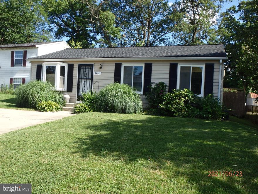 This is a turn-key property, nothing to do but unload moving van and move-in. The property is in an established community, but has no HOA Fees.  House has been completely renovated inside, including plumbing, paint, laminate flooring in living areas, new tile flooring in spacious eat-in kitchen. Bathroom has also been beautifully updated, including tiled in shower/bath and for water conservation, equipped with a dual flush toilet.  There off street parking space  for 2 cars and ample street parking for guests. This property includes a completely fenced in level back yard for kids and pets to play and  for your large  family gatherings and cookouts. There is a storage shed already in place. Surveillance cameras and alarm included with property. This property is conveniently located  for commuting. It is  1.6 miles to Cheverly Metro and via I-295 to DC., via the beltway I-95 south or I-495 North and to US. Rt 50. THIS PROPERTY IS BEING SOLD AS_IS.      A  One Year HSA Home Warranty is included.