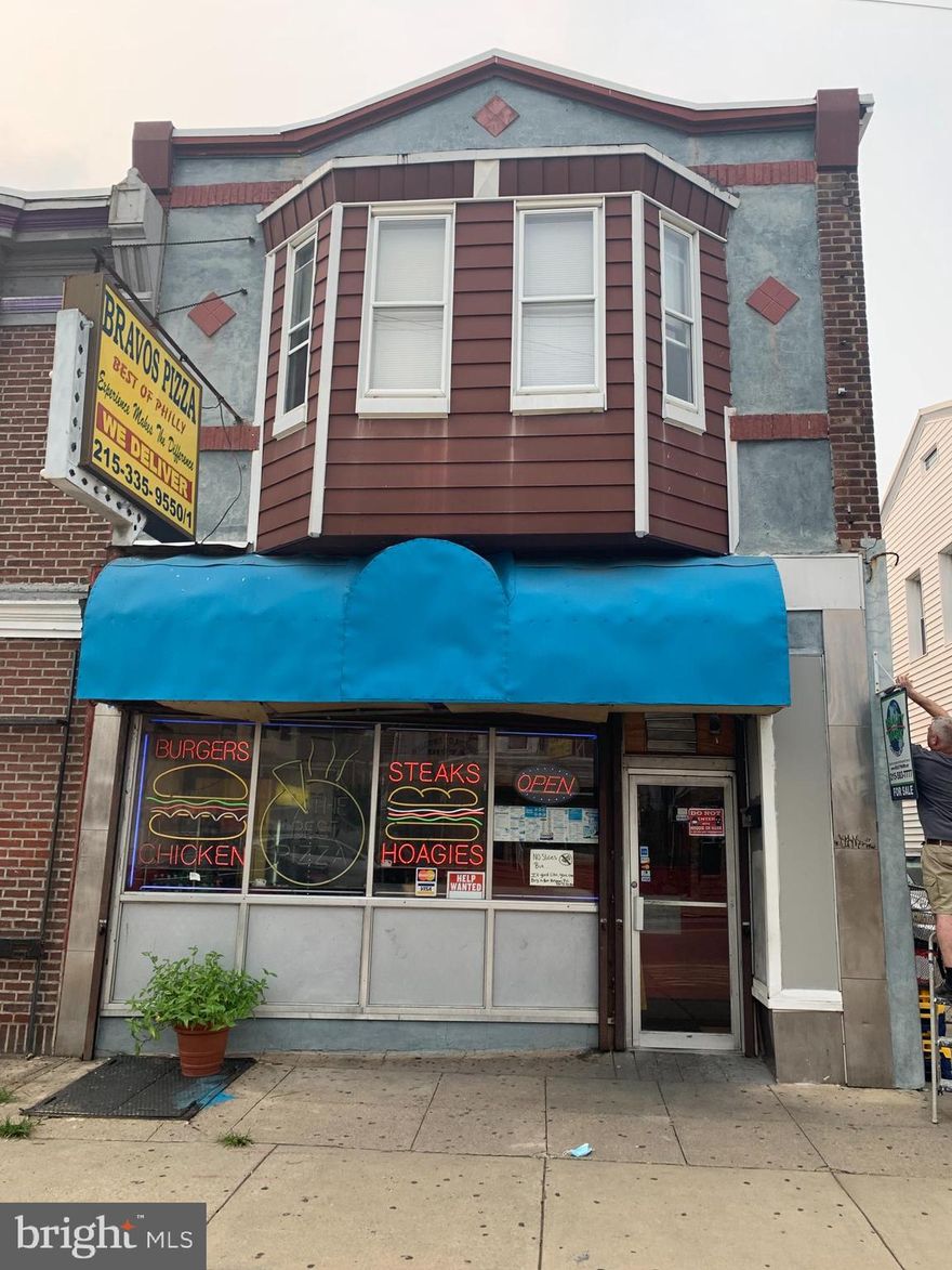 Don’t miss this great investment opportunity to own a commercial mixed use property that has tons of potential. The owner is either willing to just sell the profitable pizza business by itself for 125k or sell the whole commercial mixed use building that currently has a pizza shop on the ground level & 2 residential family units. The commercial space can be leased out for up to $1,800 a month or you can convert it to a business of your choosing.  This mixed use building has great value! This building is also a multi family property that has 2 units for residential use. the 1st unit on the second floor is a spacious 2 bedroom unit that is well maintained & the 2nd unit is a cozy 1 bedroom, which both together can bring in an additional $1,800 a month in rent. This is a great investment property located on a popular street in Northeast Philadelphia  can bring in up to $3,600 a month in passive income or $43,200 a year in total rental income. The cap rate on this property is 11.2%. The seller is extremely motivated & is ready to retire. This is truly a unique opportunity that does not come around often. Bravos Pizza is an extremely well known, profitable business that has plenty of customers & has been serving the community great food for years & you can be the next owner of a great business or building!  Schedule your showing  today if your serious about making some dough!