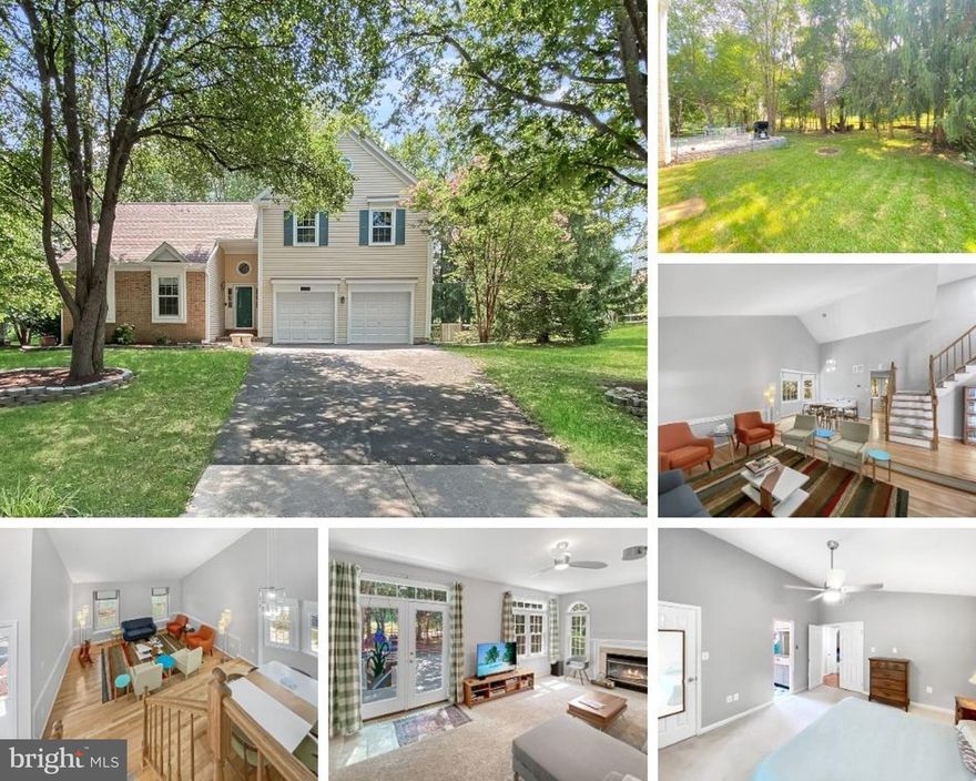 NO REAR NEIGHBORS, an EXPANSIVE FLAT FENCED BACKYARD, and a prime Virginia Run cul-de-sac setting. Sun cascades through the main level with soaring vaulted ceilings and gleaming hardwood floors that highlight space and style. The living and dining areas are open and bright, with hardwood floors that continue into the upper hall and the kitchen featuring maple cabinetry, pull-out shelves, generous counter space, and a bay-window breakfast nook perfect for morning coffee. Glass-paneled French doors open to the inviting family room with a cozy fireplace and direct access to a custom patio and the private backyard.

Upstairs, the vaulted primary suite includes French doors, a walk-in closet, and an ensuite bath with double vanity and skylight. Three secondary bedrooms with ceiling fans share a full hall bath. The finished lower level adds versatile space with a rec room, fifth bedroom, full bath, and laundry/storage with bonus lighted crawl space. Most rooms are wired for internet, ideal for remote work and streaming.

RECENT UPDATES include a new roof and gutters (2024), new aluminum trim, fresh paint, updated windows, and newer A/C. Living in Virginia Run means enjoying a vibrant community with a pool, clubhouse, scenic trails, sports courts, playgrounds, and year-round neighborhood events, all just minutes to commuter routes, shopping, dining, and parks. Virginia Run offers the perfect blend of comfort, connection, and community!