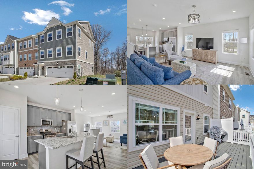 Welcome to your 2024 End Unit Townhome in the heart of Essex! This home features an inviting entrance leading to an open-concept main level with stunning views of the woods, greenery, and lake from the backyard. Enjoy the peaceful setting from your deck while sipping your morning coffee. The home includes solid wide-plank flooring, a spacious owner's suite with a walk-in closet, and generously sized secondary bedrooms. The kitchen is equipped with stainless steel appliances, including a 5-burner gas range, and you'll love the convenience of a tankless hot water system. The home also includes a 2-car garage and finished levels throughout. Located just a short distance from shopping, restaurants, Essex Marina, Yacht Club, airports, and the Inner Harbor of Baltimore. Don’t miss out!

Accepting Back up Offers