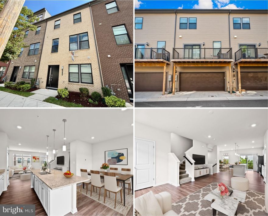 Welcome to 615 Haven Street, a stunning 3-level,  3-bedroom, 2-full, 1-half bath, 2-car Garage, a nearly new townhome built by Lennar Homes in the Refinery Row community of Brewers Hill. $30K incentive to buy with little money out of pocket, 100% financing (no MIP) & no HOA dues for 1st 12 months when you use the preferred lender and title. Inside, enjoy wide-plank flooring, open-concept living, designer LED lighting, and a private rear deck. The modern chef's kitchen boasts shaker cabinets, granite countertops, an oversized island, and stainless steel appliances. Spacious bedrooms feature large walk-in closets, while the primary bath includes a double vanity, granite counters, and tile flooring. Just 5 minutes from I-95 and I-895, this prime location offers walking access to Starbucks, Volo Sport Courts, shops, restaurants, parks, and Johns Hopkins. Enjoy peace of mind with approximately six years remaining on the builder's structural warranty. Contact the listing agent for more information. Additionally, qualifies for the Johns Hopkins Live Near Your Work 5k grant! Other grants & incentives may be available! virtual staging.