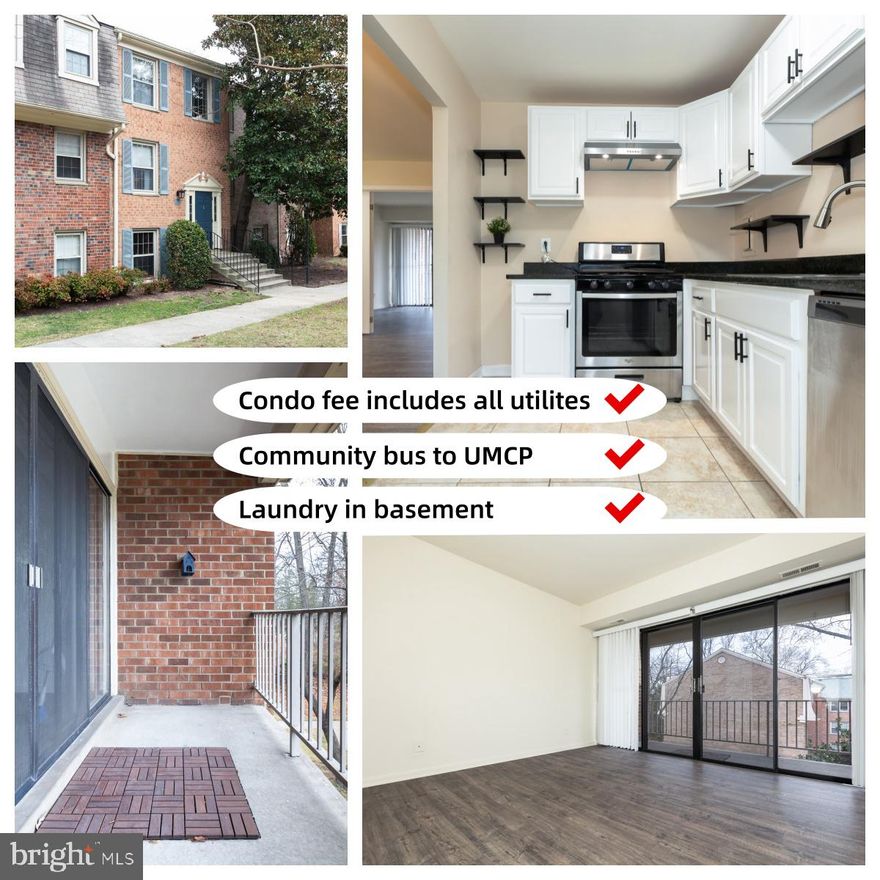 Welcome to this beautifully maintained Deluxe 1-bed/1-bath top-level condo in the desirable Westchester Park community. The open living room has been thoughtfully divided to create a flexible den with a walk-in closet — perfect for a second bedroom, office, or guest space. Recent updates include newer flooring, fresh paint, and modern appliances. Condo fee includes all utilities, simplifying your monthly budget. Enjoy convenient in-community bus service that connects to the University of Maryland at College Park and easy access to local bus stops and major commuter routes, including I-495, making travel to DC, Baltimore and beyond a breeze. The community is nestled near scenic green space with walking and dog trails, and you’re just minutes from nature and recreation at Lake Artemesia Natural Area, Paint Branch Stream Valley Park, College Park Woods Neighborhood Park, and other parks. Laundry is conveniently located in the basement, and the neighborhood provides a peaceful, wooded setting while still being close to shopping, dining, and transit options. College Park’s combination of outdoor amenities, transit access, and proximity to the University and major employment hubs make this condo a smart and comfortable choice for urban living.