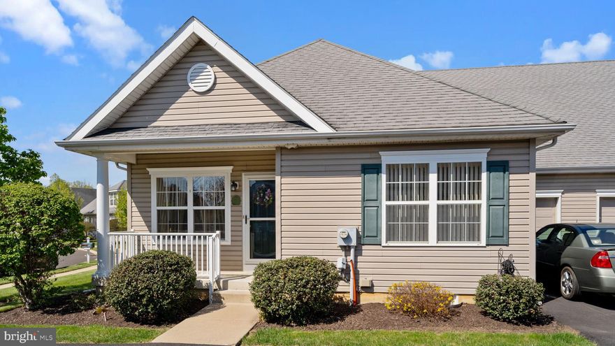 Welcome to 184 Harmony Ct, nestled in the popular 55+ community, The Villas at Chancellor's Glen. You will be so happy with this bright, move-in-ready home! It offers the layout people desire with a first-floor Primary Bedroom Suite, allowing for one-level living. In addition, the home features a separate upper bedroom suite, a finished basement, and a garage with inside access! Enter from the covered front porch into the Great Room, accented with a dramatic vaulted ceiling and a ceiling fan controlled from the wall switch to move the air. To the right is a nice half bath with a pedestal sink and a big closet. The formal Dining Room will fit many guests and adjoins an eat-in Kitchen.  Plenty of 42" cabinets are accented by a stylish coordinating tile backsplash, under-cabinet lighting, and an upgraded faucet. Natural gas cooking is always a great thing!  A very convenient Laundry Area, a Pantry, and inside access to the Garage, all from the Kitchen! Rounding out the first floor is a Primary Bedroom Suite with a walk-in closet, a linen closet, a soaking tub, and a stall shower. On the upper level, guests or extended family can retreat to a Bedroom with a large Bathroom, a Vanity, a walk-in closet, a linen closet, plus there is a great bonus room in back of the bathroom to use as you choose. If the amount of living space isn't enough, the enormous Basement is finished and includes an egress window letting in natural light. Plenty of additional storage space is found in the basement behind a door, and the HVAC and water heater are located here. Enjoy the clubhouse, which features an indoor pool, fitness equipment, a meeting/event room, and a game room. The homeowner's association takes care of most of the exterior of the home, plus snow and trash removal, lawn maintenance, common area maintenance, and use of the clubhouse. Nearby, you will find plenty of stores and restaurants, the PA turnpike, I-95, Route 1, plus more. Move right in and enjoy this wonderful home and community! Showings start on Monday with Open House!