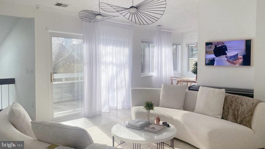 Rented till Aug 2026. 

Quietly tucked away in Reston's most desirable community.   2 Bed, 1 Bath, top floor condo with a private entrance opens to the soaring ceilings of this light filled condo with 2 skylights.   A balcony & windows with a view of evergreens year round.   Enjoy easy access to Reston's lakes, trails & commuting routes!   Walk to South Lakes Village shopping center and bus stops.   Washer / Dryer in unit.  Hardwood kitchen floor.  One of the Largest units is complex.  2nd Bedroom with double doors opening to living room.     Open floor plan.  Gorgeous kitchen.  Bath with dual entry & separate vanity areas.   Lots of Parking!  Pet friendly community.   Pools very close by.  Close to Toll Rd.   Reston offers free concerts in summer.  See art exhibits at town center. 
 Enjoy outdoor ice skating and restaurants.  1 mile to Wiehle-Reston Metro Station!