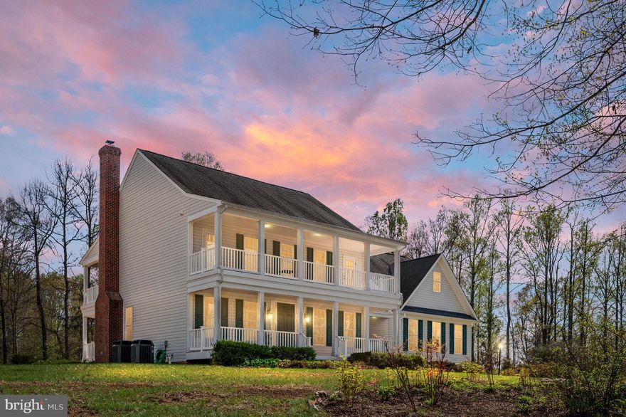 SOUTHERN CHARM abounds at this 16.94 acre country retreat!  Tucked away in a quiet rural community with no HOA this 5BR/3.5 BA custom-built home is located just minutes to downtown Culpeper.  Nothing but peace and quiet with views of the surrounding countryside from the welcoming front porch, private bedroom balconies, or covered back porch and patio.  Tastefully landscaped with many beautiful gardens, flowers, herbs, and other plantings.  Follow the path to a private pond and hilltop clearing with spectacular views.  A small creek runs along the front boundary line.  Come inside to a formal entryway, gleaming hardwood floors, front office with beautiful built-ins, and a formal dining room with gorgeous trim and crown molding.  In the back of the home is an open concept with a nice-sized family room featuring a cozy brick fireplace with a woodburning insert and a wonderful country kitchen with white cabinets, peninsula bar, granite countertops and a light and sunny breakfast nook with access to the back porch and patio.  Off the kitchen you will find a mudroom and laundry area boasting a separate entrance, utility sink and lots of pantry storage.  Don't miss the 3-car garage and workshop in the backyard.  On the upper level is a spacious primary bedroom with a walk-in closet and luxury bath boasting a soaking tub, separate shower and double vanity.  Enjoy your morning coffee from the private screened in balcony.  Two additional bedrooms share a hall bath.  At the end of the hall you will find a storage room and a private guest bedroom with its own full bath and walk-in closet.  So many things to love about this beautiful home....  Shown by appointment only, this one won't last long!