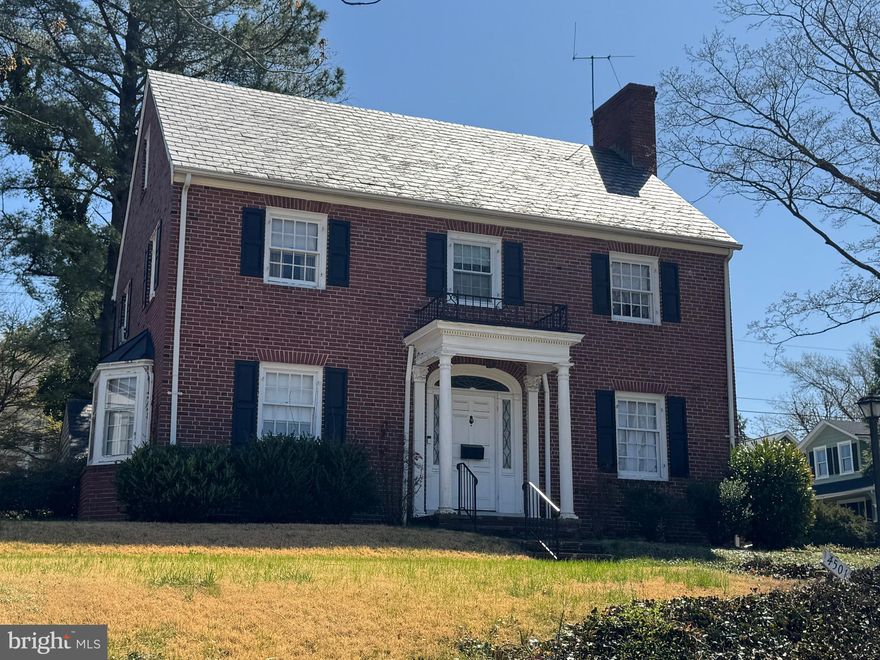 Stately brick colonial on corner lot located in the sought after neighborhood of Beverly Hills in Lauraville.  This wonderful home offers 4 BRs, 1 full bath, 1 half bath, and a basement flush. Home features hardwood flooring throughout, a porch off the primary bedroom, a two-car brick garage with storage, and so much more.  Conveniently located to shopping, main roads, and public transportation. Being sold "As-Is." Seller will make no repairs.