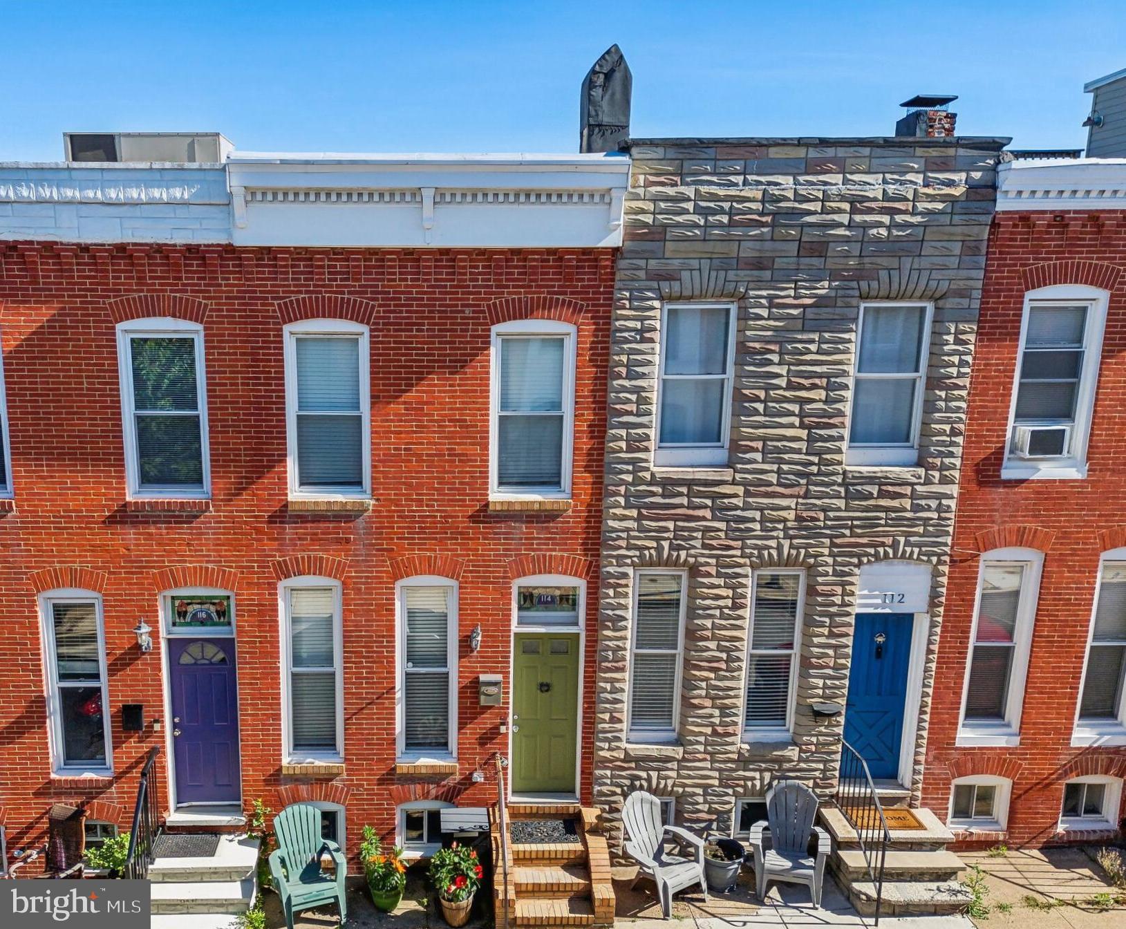 Don't miss this perfect blend of historic charm and modern convenience at 114 Burnett Street. Nestled on a quiet one way street located in Baltimore’s iconic Federal Hill. This 2-bedroom, 2-bath rowhome offers nearly 1,000 square feet of well-designed living space with a functional layout that maximizes comfort and flow. Rich in character, the home features original exposed brick walls that add warmth and a touch of historic charm throughout the space, complementing the hardwood floors, and crown molding.
The kitchen features beautiful cherry cabinets and white corian countertops. The kitchen opens directly to a private paved patio —ideal for outdoor dining, container gardening, or simply relaxing in a quiet, urban setting. The patio can also serve as a private parking pad (2017), a rare and valuable feature in the neighborhood.
Upstairs, you'll find two generously sized bedrooms and two full bathrooms. The primary suite includes an ensuite bath and access to a private balcony—perfect for morning coffee or evening brew. Both bathrooms reflect a modern style and have been well maintained. With a new HVAC system (2024), plus ceiling fan, the home offers year-round comfort. A new roof (2023) offers added peace of mind and long-term value.
The unfinished basement has washer, dryer and utility sink. This area has been freshly painted and has potential for expanded living space such as office, workout or storage area.
You're just steps from the restaurants, shops, and nightlife of Federal Hill, with easy access to M&T Bank Stadium (.6mi), Camden Yards (.9mi), Horseshoe Casino(.8mi), and Cross Street Market (.3mi) . Major commuter routes like Ostend and Hanover Streets are just around the corner with direct access to 95 and 395, making this an ideal home for both convenience and city living.
Schedule your showing today and call this home yours before Pre Season kicks off!