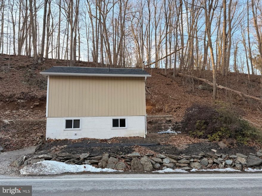 Amazing opportunity to build up from an existing foundation! This home is begging for your imagination and vision, with a solid foundation, large entry level room with a full bath and and bedroom loft. Main level has efficiency kitchen space, with instant hot water heater, washer and dryer. A newly drilled well, new windows, new sliding door to rear, and new roof... this property has so much potential. If you're looking for a starter home to build equity in, a weekend retreat among the trees, or other investment possibilities, don't pass this up!   Do NOT visit property without approved appointment with Realtor!