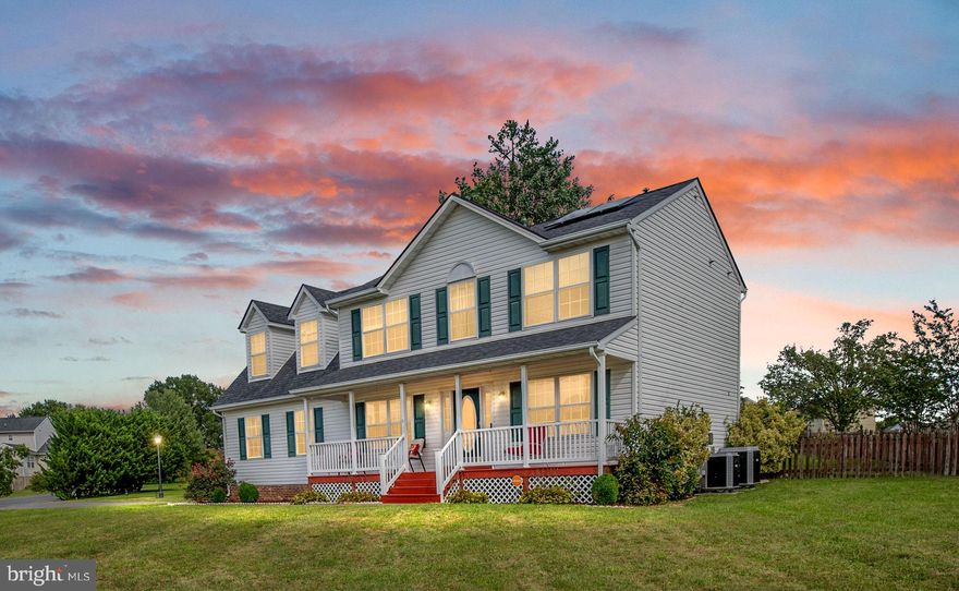 Welcome to 7508 Sterling Drive, a 4-bedroom, 2.5-bathroom home in the desirable Ashleigh Park neighborhood. This property features a welcoming covered front porch, perfect for relaxing and enjoying the outdoors. Inside, you'll find beautiful hardwood floors, a cozy fireplace, an eat-in kitchen, a formal living room, and a dining room. French doors lead to a large deck, ideal for outdoor entertaining, and provides access to the large fenced-in backyard, all situated on a corner lot of over 1/2 acre. Recent upgrades include solar panels, a new roof in 2022, and an HVAC system that was replaced in 2021. The spacious primary bedroom suite offers a luxurious bath with whirlpool jets, and the home is equipped with dual-zone heating and A/C for year-round comfort. Additionally, there are three more bedrooms upstairs, with generous closet space. For added convenience and security, the home also includes a Vivint Smart Home Security System. This home is ideal for commuters, offering a centralized location between Richmond and Washington, D.C., providing easy access to major highways and making travel convenient for work or leisure. Back on the market at no fault to the sellers!