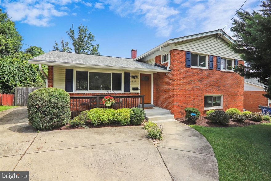 This lovely 3 bedroom, 3 bath, 3 level split has recently been painted and will be ready for your personal touches.  Kitchen has quartz countertops, solid wood cabinets with plenty of storage, gas cooking, hardwood floors and has a nice view into your private, fenced backyard.  The home has solid wood floors throughout the main level living area which have been buffed and polished and they SHINE.  The combination living/dining room have sliding doors out to a great deck with automatic awning.  The lower level has a bonus room with full bath, laundry room as well as a full family room with built-in shelves.   The upper level has three bedrooms and 2 full baths.  There is a door through the bonus room on the lower level, that leads you to the backyard where a hot tub awaits you for hours of enjoyment!  The shed has plenty of room to store all your outdoor tools. The back yard has been professionally landscaped with lush foliage for your privacy and enjoyment.  The neighborhood has a community pool and there are many family friendly activities to enjoy throughout the year.  The location is very convenient to schools, major transportation routes, shopping, restaurants, military installations, etc.  Steps to DC!  You will love this home and location!