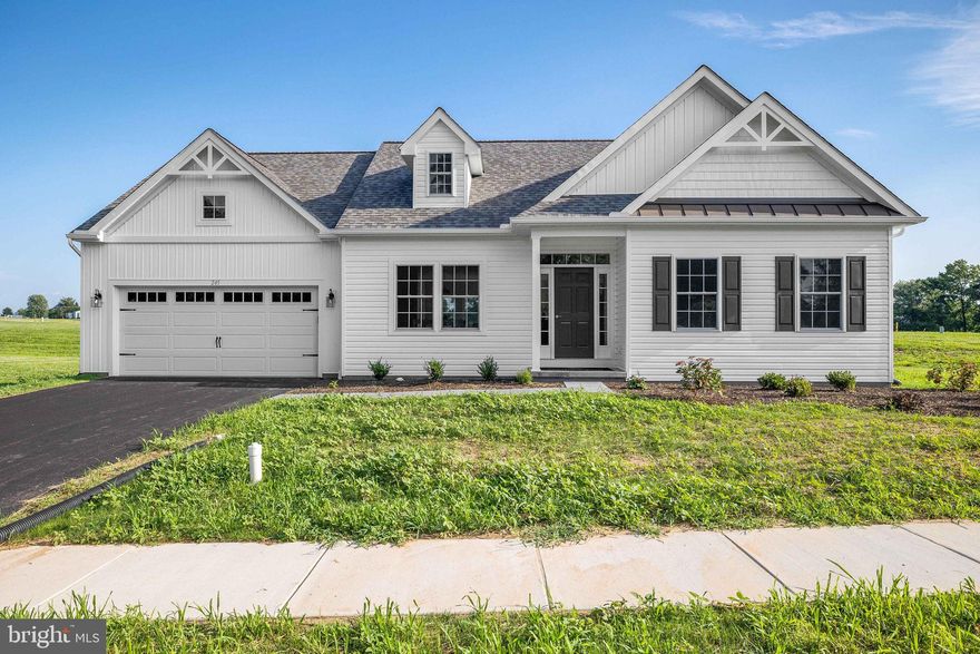 BRAND NEW 55+ COMMUNITY in Oxford, PA. This Dublin floor plan is one of 5 available to be built at The Meadows at Wicklow.  Our weekly Open House; Wed, Thurs, Fri, and Sat from 12-5. 
Base price reflects our Summer Incentive must use DelVal Mortgage and Anvil Land Transfer.
Incentive is $10,000 towards options.  
Welcome home to the Dublin model at The Meadows at Wicklow 55+ Active Adult Community. While it may be the smallest home offering at The Meadows at Wicklow, this quaint 1,251 sq. ft. home offers and open floor plan, two bedrooms, two-car garage and several design features to be desired. This gem of a home can easily convert to accommodate more living space with optional morning room, additional garage storage and laundry room conversion, optional screen porch off the rear of the home and optional second story loft with bedroom and bath. Our model home ’The Belfast’ is currently ready to tour.  Two quick delivery homes ‘The Limerick’ and ‘The Waterford’ are also available to tour.  Directions:  Please use google maps address 2647 Baltimore Pike, Oxford, PA 19362.  Note:  Pictures are of similar home built in the community.