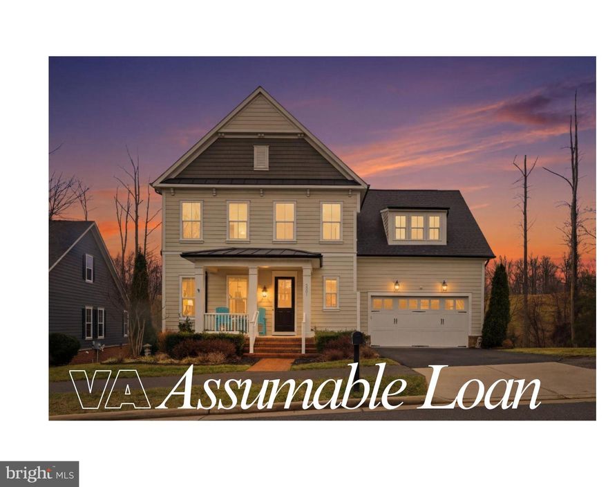 Welcome to the “Par-Tee House” in the award-winning Potomac Shores community. This beautifully maintained NV Homes Cape Charles model offers 5 bedrooms| 5 full bathrooms |3 finished levels | 2-car garage | MAIN LEVEL Bedroom | VA ASSUMABLE LOAN with 5,400 square feet, perfectly positioned on a premium  END LOT along the 9th TEE of the Jack Nicklaus Signature GOLF COURSE. Designed for both everyday living and entertaining, the home features a bright open floor plan, abundant natural light, and tree-lined views with glimpses of the golf course from 3 levels. The desirable 4 foot extension bump-out expands the living spaces, enhancing both comfort and functionality. This home shows and feels like a model home.

The main level includes a bedroom with a full bath, ideal for guests or multigenerational living, along with a mudroom for everyday convenience. At the heart of the home is a GOURMET KITCHEN with a custom pantry, designed for both cooking and gathering, opening to spacious family and dining areas perfect for entertaining.

The finished WALK-OUT lower level is an entertainer’s retreat, featuring a custom hand-built BAR and fireplace, creating the perfect space for gatherings, game nights, or relaxing after a day on the course. Upstairs, the expansive primary suite provides a peaceful retreat with a large walk-in closet that feels like a second room, offering tons of storage and space.

Outdoor living is equally inviting with a welcoming front porch perfect for greeting neighbors, an expansive patio, and a FIRE PIT area ideal for evening gatherings while enjoying the peaceful golf course setting. The property also features an in-ground sprinkler system to maintain the beautifully landscaped yard.
Located in the sought-after Potomac Shores master-planned community, residents enjoy resort-style amenities including the Jack Nicklaus Signature Golf Course, clubhouse, pools, fitness center, scenic walking trails, social events, and the future VRE commuter station and town center.

BONUS OPPORTUNITY: Qualified buyers may have the ability to ASSUME the seller’s existing VA loan, potentially providing a valuable financing advantage. Experience golf course living in a vibrant community where neighbors gather, friendships grow, and every day feels like a celebration at the home affectionately known as the “Par-Tee House.