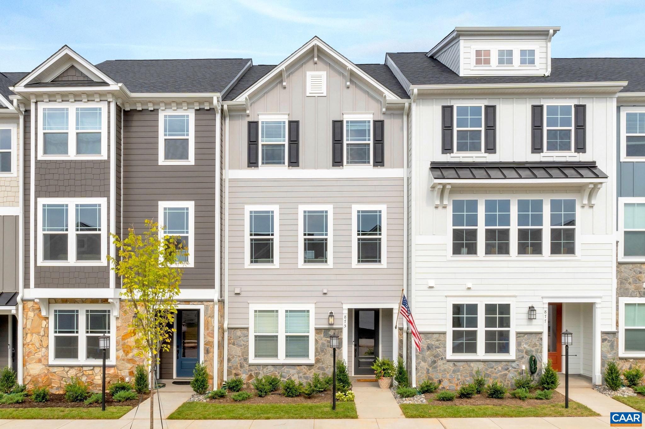 Under construction and expected to be ready by August 2025, the Poplar II townhome in Glenbrook offers a comfortable, farmhouse-style layout surrounded by mountain views, green spaces, and walking trails?all within easy reach of downtown Crozet. This interior unit features a bright kitchen with plenty of prep room and a walk-in pantry, a spacious rear deck off the main level, and a first-floor bedroom with its own full bath that works well for guests or a home office. You'll find thoughtful touches throughout, like oak stairs, solid core interior doors, wood shelving, and an energy-efficient furnace. A two-car garage is included for added convenience. Community perks include a nearby path to Crozet Park and future access to downtown via a planned trail. Photos shown are of a similar home and may include upgrades.,Granite Counter,Maple Cabinets,Painted Cabinets,White Cabinets