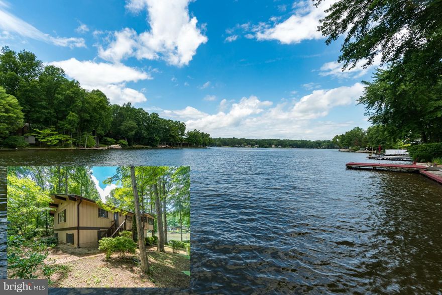 WATERFRONT home on quiet, deep-water cove w/ 80  of waterfront & great views! Enjoy this 3 BR/2BA Raised Rambler now & have the potential to expand into your Dream Home!  Almost   acre lot w/park-like setting on quiet street, Large Great Rm. w/ hardwood floors & vaulted ceilings, massive screened porch overlooking lake, large lower level Rec Rm. & Sunroom. Enjoy the Joys of Lakeside Living!