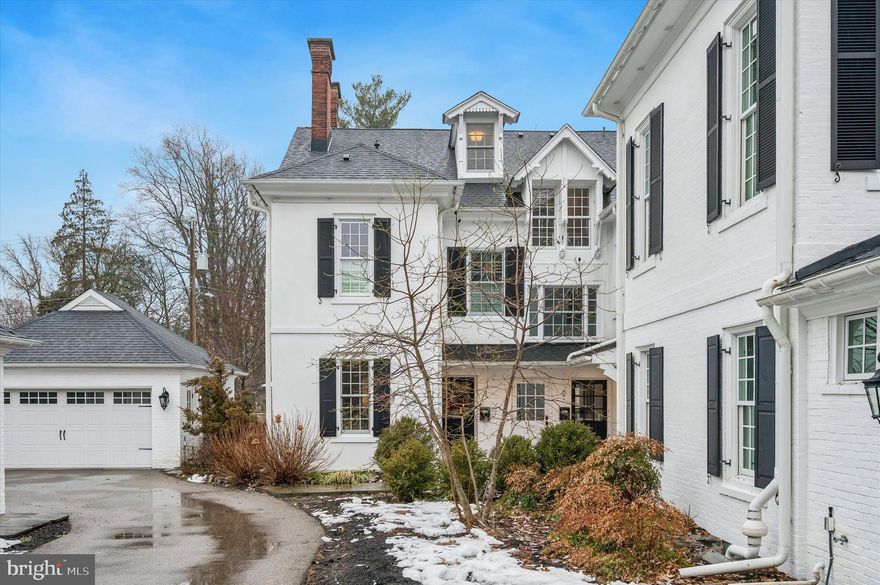 Don’t miss this rare opportunity for a spectacular property in a beautifully restored historic building. Listed on the National Registry of Historic Places, and originally built in 1799, the William Penn Inn served for a century as a stop for travelers on one of the nation’s first extensive paved roads. It is widely considered to have been a hideaway for runaway slaves at the time and is now one of Lower Merion Township’s oldest historic resources. In 2018, the property was saved from possible demolition, completely renovated and transformed into three exquisite and unique townhouses - one of which is now available. This luxury townhome is the perfect marriage of Main Line character with modern updates and amenities that will satisfy the most discerning contemporary buyers. As you approach the front door past the professionally landscaped grounds and across the classic flagstone hardscape, you’ll appreciate the vintage lines of this stunning building, restored in a crisp white, with contrasting black shutters and doors. The first floor of the home is sun-drenched thanks to huge windows with classic deep sills. This open-concept level features gorgeous hardwood floors, detailed molding throughout, a beautiful gas fireplace, a powder room, recessed lighting, and an elegant staircase that continues to the second and third stories. The modern kitchen has quartz counters, custom cabinetry and subway tile backsplash, plus high-end stainless appliances. The current homeowner extended the kitchen to provide more functionality and storage with additional cabinetry and a peninsula. French doors lead to a private, flagstone side patio and provide easy, convenient access to the large detached garage assigned to this property. Hardwood floors continue on the second floor, which has two bedrooms, with two full baths, and a convenient separate laundry area. The primary bedroom has a stunning tray ceiling, a large walk-in closet, and an amazing en-suite bath with a contemporary color-scheme, double vanities, and a big beautiful walk-in glass-doored shower. The second bedroom on this level also has an ensuite bathroom, which has a tiled bathtub with shower. The third floor is a private retreat consisting of a third bedroom with plenty of light and closet space, another full bathroom, and a separate bonus room, perfect for an office or additional living space. All the charm and history in this exquisite renovated property come with an outstanding and sought-after location in the Lower Merion School District. Lower Merion is a commuter’s dream; close to Philadelphia, by car and public transportation, yet able to enjoy the benefits of quiet suburban living. It’s easily walkable to Whole Foods, Starbucks, and the regional rail train station. Just around the corner are the downtowns of bustling Ardmore and charming Narberth. History, convenience, and modern amenities are all found in this wonderfully unique and beautifully restored residence.