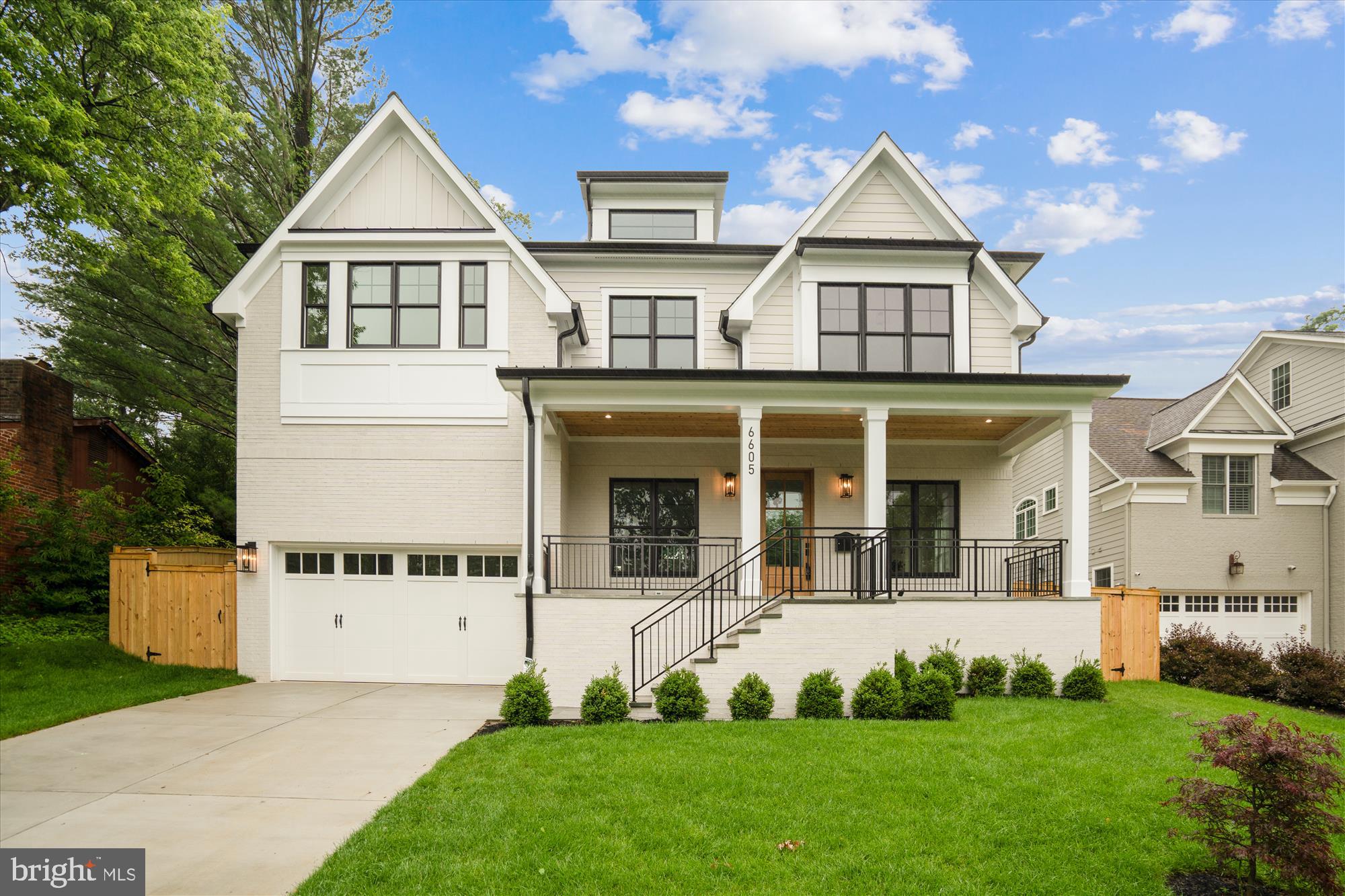 Stunning, brand new home built by esteemed builder, ERB Properties. This home offers an amazing open floor plan with 3 finished levels, 7 bedrooms, 6.5 bathrooms and over 5,700 square feet of living space! Featuring beautiful craftsmanship and finishes, abundant recessed lighting, wide plank hardwood floors, custom moldings and plenty of windows to let in the sunshine, it is ready for you to move right in! On the main level you will find an inviting living room, a formal dining room, butler's pantry, a gourmet chef’s kitchen with high end appliances, soft close cabinets & drawers, quartz countertops, an island with waterfall counters, a pantry and a breakfast area. A light and bright gorgeous family room with a gas fireplace leads out to a covered patio. The main level also features a guest bedroom with a full bathroom, a mudroom with cubbies and a bench off of the two car garage and a powder room. The spectacular upper level includes a relaxing primary suite with two custom walk-in closets, a luxurious spa bath with a separate frameless glass enclosed shower, soaking tub and two sinks. Also on the upper level are 3 additional bedrooms, each with their own private full bathroom, a family/homework-study area and a laundry room with a sink, cabinets, washer and dryer. On the fabulous walk-up lower level you will find a delightful recreation room with a wet bar and beverage refrigerator, two bedrooms, a full bathroom, an exercise room with a mirror and rubber floor, an extra storage area and a separate side entrance. Located in the desirable Merrimack Park subdivision, this home is part of the Walt Whitman High School cluster.