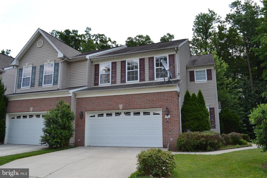 3 Br with 3.5 bath with 2 car garages home living, rte 40 and highway 95. minutes to APG. end unit, Wooded back yard, deck and stone paver, 42" kitchen cabinets w backsplah and hardwood floor, island, recessed light,security system, walk out basement, formal model home,...etc.