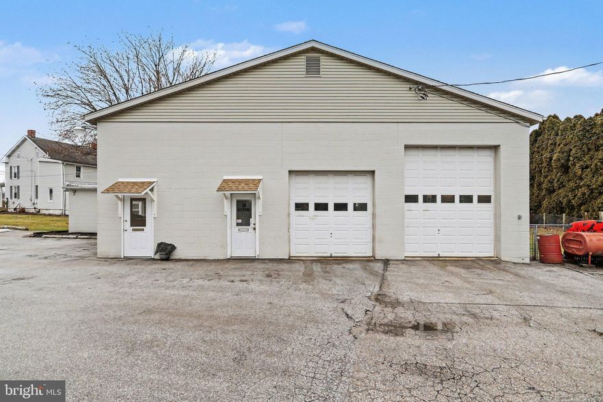 Opportunity awaits with this commercial garage located in the heart of Hanover, PA! This 2,505 sq. ft. turn-key property features two large service bays with ample space for repairs, inspections, or specialty automotive work, a welcoming receptionist and customer waiting room, a separate office, ample parking for employees and customers, and prime road frontage in downtown Hanover. Recent upgrades include a new furnace and a/c unit installed in 2021, a new hot water heater in 2024, and a new roof just installed in 2025, all offering peace of mind for years to come. Numerous items convey with this well-equipped garage including two lifts, a hydraulic press, a spring compressor, a transmission jack, a welder, floor jacks, work benches, furniture, electronics, appliances, a security system, and so much more. Don't miss this fantastic opportunity for your new or expanding business! Schedule your tour today!