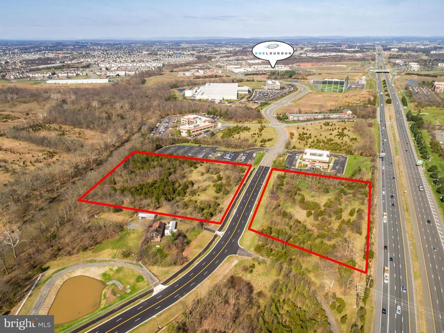 Amazing location just minutes from One Loudoun, Top Golf and Kincora.  10.26 Acres divided by Russell Branch, with 4.06 acres along Rt 7 and 6.20 acres on the other side of Russell Branch.  Buyer must buy all 10.26 acres.  Create value by taking the property thru a legal subdivision. Zoned PD-OP.  Priced well below assessment!