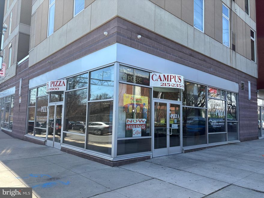 Welcome to Unit #114 at Temple Crossing.  Situated on a corner unit in a student living building with 92 apartments. The area boasts excellent visibility and foot traffic, attracting both local patrons and students.  Currently run as a Pizza shop, this turnkey unit hosts a Full Commercial Kitchen with Hood, Pizza Oven, Walk-in cooler, Freezer, and plenty of storage space. NNN lease.