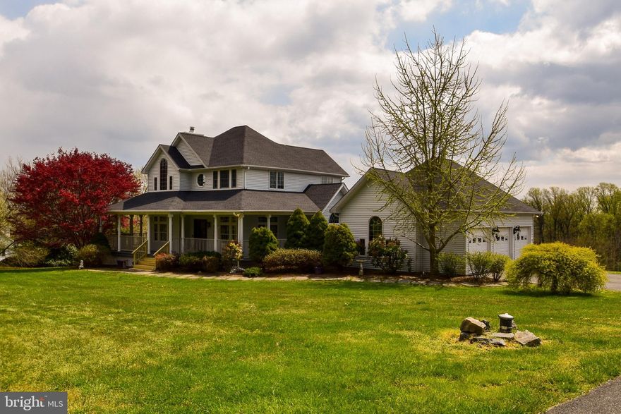 If you're looking for a spacious, unique property, check out this beautiful, well cared for home  on 2 acres in  Jarrettsville.  This custom Victorian-style home features a master bedroom and bath on main floor as well as 2-story family room, w/cathedral ceiling, fireplace and  gorgeous oak staircase.  There is an eat in kitchen w/new flooring,  formal dining room w hardwoods, handy powder room and a mudroom/laundry.  The 2nd floor offers 2 nice-sized bedrooms w/Jack and Jill bath.  The newly renovated  basement features a 4th bedroom, full bath and rec room as well as  plenty of storage in the utility area.  In addition, a brand new roof (2020),  wraparound front porch, large back deck, as well as  attached 3 car garage with large 2nd floor storage area.  A fantastic home with beautiful views!