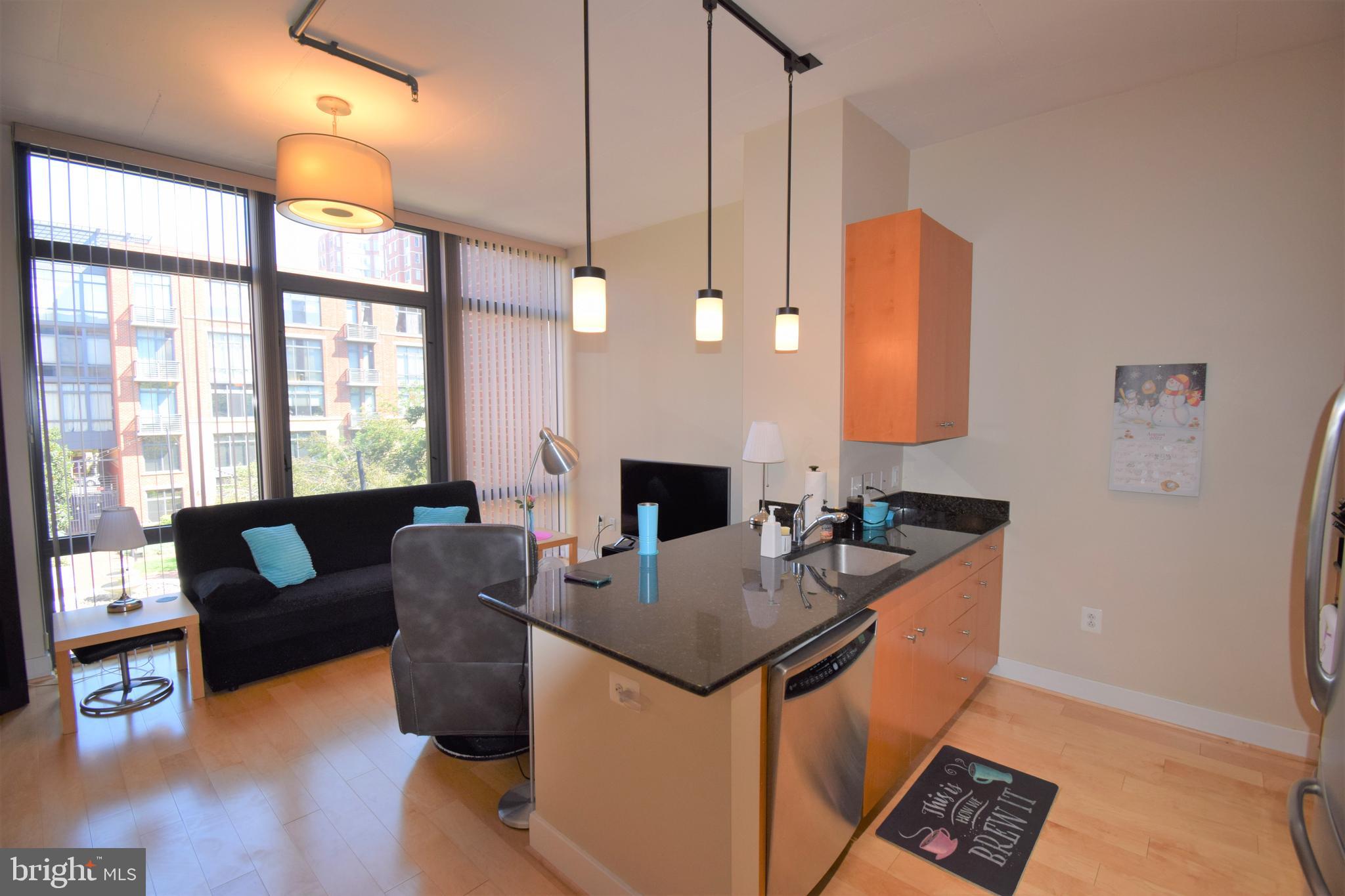 Rare Studio at 520 John Carlyle! Walk-able neighborhood with Whole Foods, Starbucks, Old Town Alexandria & Eisenhower Metro. This unit was developed by PN Hoffman, this studio home is modern & open with a view of the courtyard. Tons of natural light! Beautiful wood floors, granite countertops throughout, Stainless Steel Appliances, Wash/Dryer in unit. Assigned garage space and additional storage space. High ceilings and ample closet space. Available October 1!
