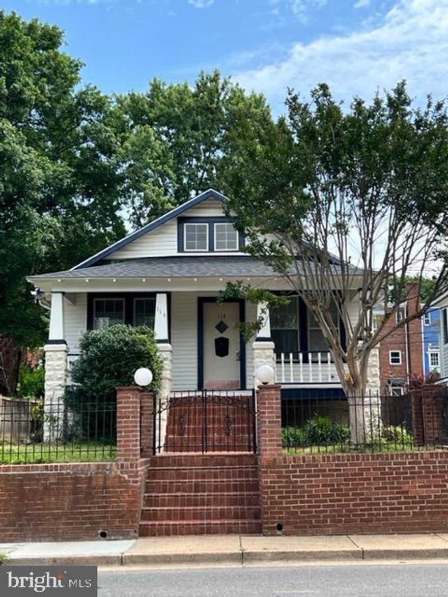 Charming Craftsman style bungalow in sought after neighborhood. This home features 3 bedrooms and 1 full bathroom and a half bathroom on the main level. The basement has an open rec-room and another full bathroom, storage and laundry. The home is completed with a large deck open to the private fenced backyard and a cute front porch that beckons to sit, relax and enjoy. The house is conveniently located new Potomac Yard, Old Town, restaurants and shopping. Easy access to Pentagon and Pentagon City.