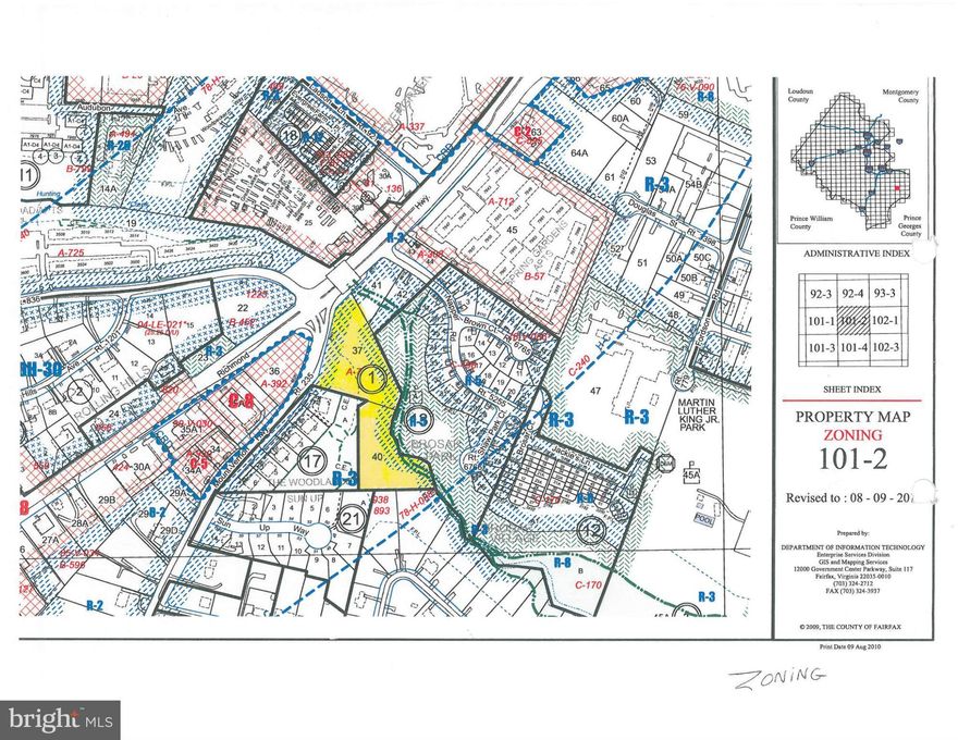 Two lots sold together total 4.1acres, Tax ID 101--1- -37, 2.2756 ac, and Tax ID 101-2-1- -40, 1.832 ac, both lots border Little Hunting Creek, potential build-able lot. Parcels Zoned R-3, public water and sewer available, convenient to shopping, new Costco on Rt 1, George Washington's Mt Vernon Estate, and Fort Belvoir, backs to Little Hunting Creek.