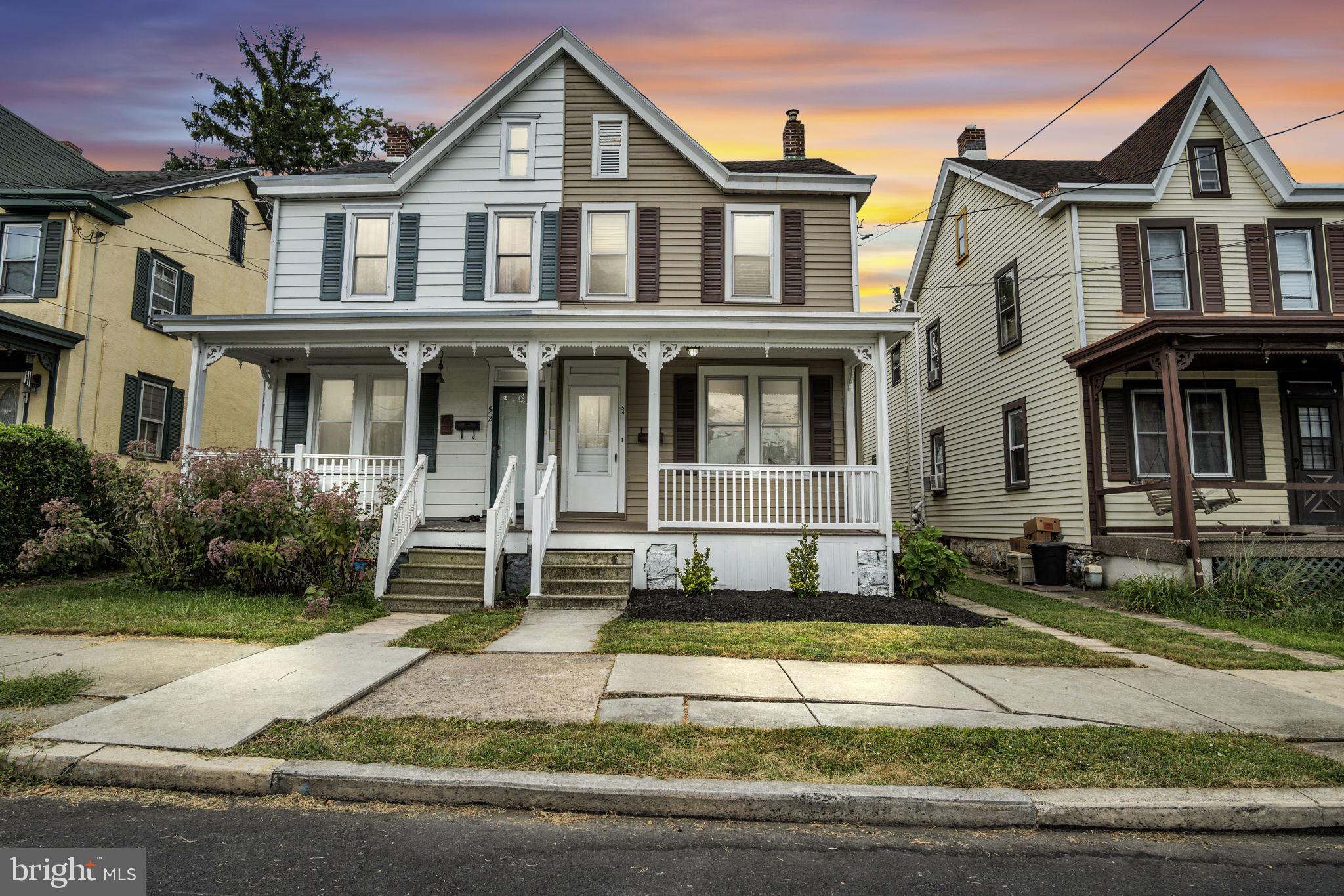 Welcome to 54 West Ridge Street in Carlisle, PA. This home is conveniently located near downtown Carlisle, restaurants, shopping, and commuter routes. This home combines functionality, location, and value all wrapped up in one. Featuring 2 bedrooms, the third bedroom is converted into a laundry room, 1.5 bathrooms, and approximately 1,280 square feet of living space. Built in 1920, this home features hardwood floors, spacious rooms, a pocket door feature between the living room and dining room, and a large, fenced-in backyard with a deck and shed. You will love the hardwood floors throughout the home, the newer kitchen, gas heat, and central air.