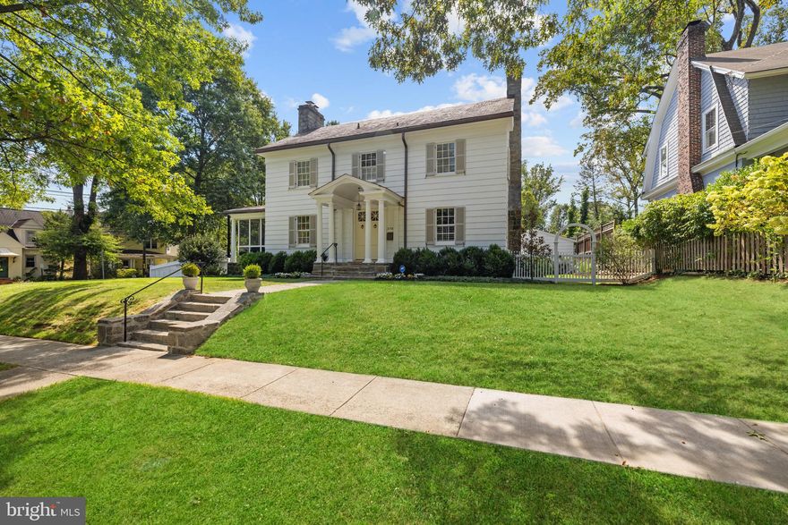Exceptional opportunity on coveted block in the heart of Chevy Chase! A stunning stately exterior opens to a 4 Bedroom 3.5 Bath classic center hall colonial beautifully designed with rich character offering warm expansive living areas highlighted by high quality meticulous custom finishes and a seamless flow throughout.  A special bonus is an adjacent finished Carriage House providing a rare opportunity for a private Office, Gym, Library, or second Family Room. Truly a very special home offering comfortable family living and delightful entertaining.