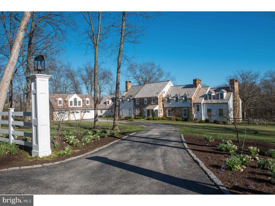 Rarely does an opportunity arise on the market for a completely renovated home on a quiet dead end street, in lovely Willistown Township, near the town of Paoli.  Extensive and complete renovations overseen by Archer and Buchanan Architects from 2014 to 2016.  8 Greenbriar Lane is a 5 bedroom 4 full and 2 half bath, Okie inspired Chester County stone and clapboard farmhouse. Classic charm has been seamlessly merged with all the modern convenience one could desire.  Materials in the renovation include: reclaimed brick, reclaimed random width oak floor throughout, Michael Coldren hardware, Lutron lighting, wired for sound throughout, reclaimed exposed beams, Honed Danby Marble, honed Pietra Cardoso countertops.  On the exterior cedar shake roof and copper gutters accentuate the charm of the house.  Kitchen renovation / expansion boasts a wall of windows on the south side, giving incredible views and light. High ceilings, 6 burner stove, freezer drawers, two sinks, two dishwashers, custom cabinets by Coventry Kitchens. etc etc.  So much detail, too much to catalog here.  Large dining room opens to porch and cathedral ceiling study with privacy at the end of the house.  There is a extra room above the three car attached garage, as well as a separate bedroom with bath above the playroom allowing for in laws or live in help.  Master bedroom is en suite with gas ready fireplace, paneled walls and an incredible master bath, with walk in closet and built ins. The Carrera marble theme runs throughout the custom master bath, with oversized marble shower, and vanity countertop.   Second floor walk in laundry with farm sink, honed pietro cardosa countertop, abundance of storage and even built in drying racks.  .A screened in porch with reclaimed brick floor and heating elements, opens to the Pool, landscaped grounds, Stone walled Flagstone patio.  This is a true secluded three season destination to enjoy the property from.  Updated mechanicals, happy light filled bright house, come see to believe.  Convenient to all the Main Line has to offer in Willistown Twp  and easy access to the Paoli Amtrak and Septa station that is being overhauled.  Premiere shopping - schools etc.