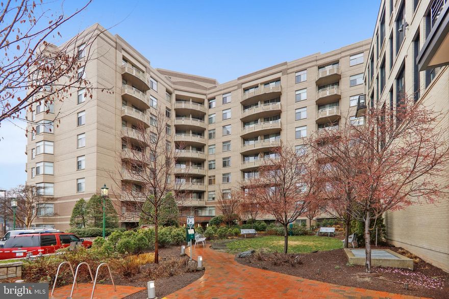 Downtown Bethesda , spacious 7th floor corner 1 bedroom 1 bath condo with large balcony, and great views.   Across the street from the Capitol Crescent trail, and steps to all that downtown Bethesda has to offer.    Shops, restaurants and the metro .  In unit full size washer/dryer.  Open concept layout,  modern kitchen with stainless steel appliances, granite counters, one garage parking space.  Spacious light filled master bedroom with 2 windows and custom walk in closet.   Lobby and fitness center will be renovated soon, On site office has the info on what the changes will look like.  Low condo fee. Lockbox located by the fence  off miller Ave next to the back door.  Fob will allow access to the back door. Condo fee includes all utilities, except for electric.  Pet friendly building .  Welcome Home!
