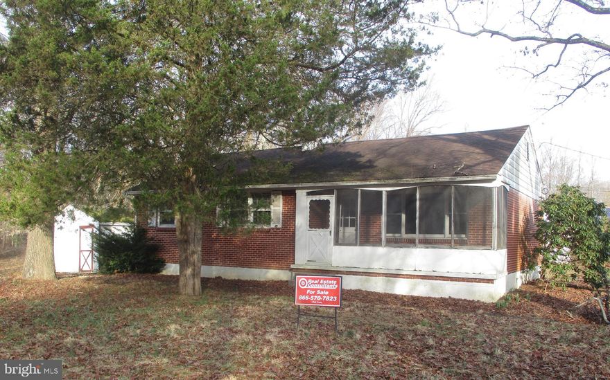Brick rancher on half acre corner lot!  Three bedroom home with large shed, enclosed porch, and  full basement.  Close to Rt 40 for easy access to work, shopping and entertainment. Purchasers may use any lender they choose to finance the purchase of a property. However, the seller requires that all non-cash offers must be pre-qualified by Caliber Home Loans, Inc. prior to offer acceptance. Any offers on this property require a minimum Earnest Money Deposit of 1% of the Purchase Price or $1,000, whichever is greater. All initial offers must be submitted via PropOffers site by the BUYER AGENT ONLY.