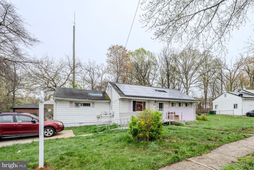 Opportunity awaits with this 4-bedroom, 1-bath ranch/rambler being sold as-is—perfect for buyers looking to build equity and make it their own.

Upon entry, you’re welcomed into a bright living room featuring hardwood flooring. The kitchen is located to the left and offers space for an eat-in table, with convenient access to the laundry area and a spacious bedroom. The right side of the home features three additional bedrooms and a full bathroom, providing a functional layout.

Enjoy outdoor living with a concrete patio, a manageable yard, and a storage shed. The home is also equipped with solar panels for added efficiency and a concrete driveway for convenient parking.

Ideally located on a premium corner lot backing to trees with an easy commute to Washington, D.C., and just steps from Carsondale Park, which offers amenities such as tennis courts, playgrounds, and more. No HOA!

Great opportunity for investors or buyers looking to add value—don’t miss this one!