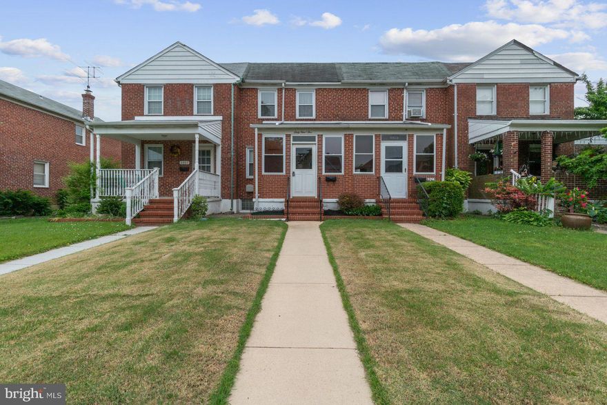 2 Bedroom/1.5 Bath Brick Townhouse in Baltimore County ready to move in. Bonus enclosed porch for your enjoyment.  Living room greets you with original hardwood floors that carry into the dining room. The kitchen has gas stove, disposal, refrigerator that convey and the rear door leads to a nice brick, covered balcony/patio. The backyard is fenced and has a shed, The lower level has a finished area to use as a family room/office/workout room, a half bath, and there is a laundry/ utility room with walk out stairs to the backyard. The upper level has two bedrooms and one full bath. Freshly painted in an neutral color.