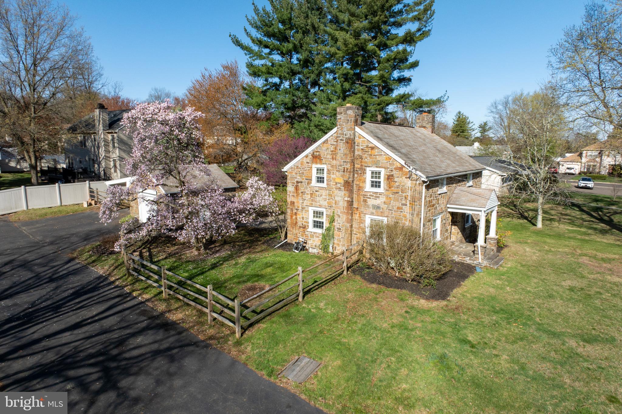 Check out this historic colonial in award-winning North Penn Schools within Montgomery Township! Nothing but charm with this place! From the stone facade to the massive yard to the detached garage/carport and the large living areas on the first floor, this place has nothing but upside. This 3 BR, 1.5BA home has an enormous living room, spacious kitchen, full basement, and upper-level laundry for your convenience. Out back, an extensively hardscaped patio awaits your entertaining and grilling needs! Don't forget the check out the old-school detached garage and carport for all your "toys" or to simply use as bonus storage. Close to 476, 309, and 202, you can get everywhere from here! Make your appointment to see this gem today! OFFER DEADLINE set for 4/14 at 12pm.