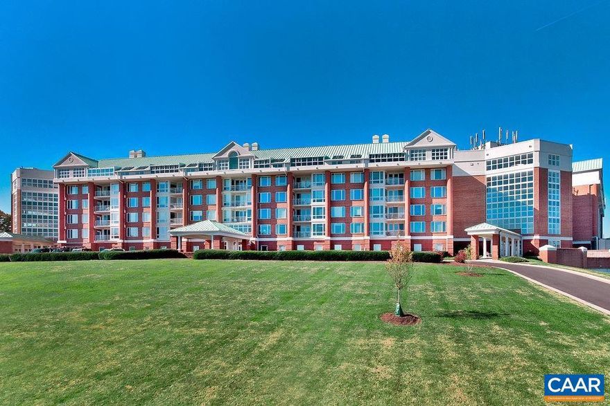 Stunning eastern views of the University, South West Mountain range, and Carter?s Mountain. Enjoy gracious living at University Village, a 55+ independent retirement community located minutes from everything Charlottesville has to offer! Close to UVA, shopping, Farmington, and the Boars Head Inn Resort. This lovingly maintained home has a comfortable living room, sunny dining room, efficient kitchen, three bedrooms and two full baths.It's ready for your personal touch. One covered parking space #46. Also included is the adjacent locked storage room. Small pets are allowed. Heating system is a gas fired hydronic forced air system central to the building with an individual air handler in each unit. Cooling comes from the master chiller. University Village has many amenities: 75? heated pool, jacuzzi, fitness center, meeting spaces, library and art studio, hairdresser, plus LYFT driver service available & a full selection of enrichment & social activities.  Fine Dining (Harvest Moon) available 5 nites a week ($350 per person/month). Your condo fee covers: electricity, heating, cooling, water, sewer, trash, basic cable, community maintenance of common areas inside and out. Simplify & embrace life at University Village!,Solid Surface Counter,White Cabinets,Wood Cabinets