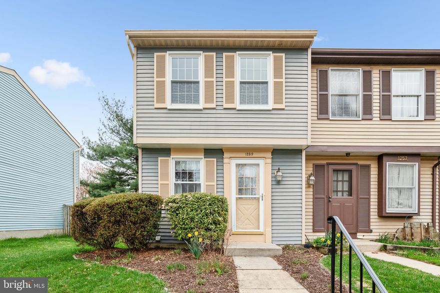 Welcome to 1259 Elm Grove Circle…a beautiful end unit townhouse that is perfect for your first time buyers. Sited in the sought after Oak Springs community, this 3 bedroom, 1.5 bath home has been well cared for by its original owner. The welcoming foyer boasts a generous size guest closet, large eat in kitchen with warm oak cabinets and stainless-steel appliances in addition to the pass through to the dining room.  The formal dining room and sunny living room feature neutral carpet and plenty of natural light. Upstairs has a spacious primary suite with sleeping area with ceiling fan w/light and wall closet, dressing room with another large closet, vanity and dual entry upgraded bath with new vanity and tub/shower.  The second bedroom is generous in size with a large wall closet and ceiling fan with light. All this and a finished walk-out lower level with a light and bright carpeted recreation room/3rd bedroom  with large sliding glass door to the level, fenced backyard. It also has a half bath and laundry/utility room with a washer & dryer, along with plenty of storage. The backyard is one of the nicest in the community…level & fenced with a flagstone patio, stone wall with lovely landscaping above and a storage shed. Many items in the house are less than 5 years old-kitchen appliances, washing machine, heat pump, hot water heater and roof. Nothing to do but move right in. Looking for an affordably priced home in a fantastic location, this is it. This community is close to Good Hope Park and Recreation center, top-rated schools, shopping and major commuter routes (ICC-200, Route 29 and New Hampshire Ave.).