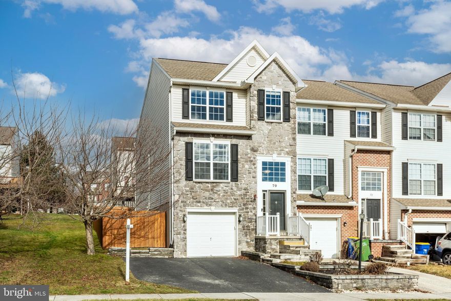 Welcome to 70 Sara Ln! Come get a look at this rare 3 Bedroom 2 Full & 2 Half Bathroom End-Unit Townhome located in Colonial Hills Hanover, PA and see the unique features and upgrades it has to offer! This kitchen provides ample counter space for all of those home cooked meals & a corner-pantry to store away all of your cooking equipment & supplies, leaving the Kitchen Island a perfect place for small talk & breakfast with the use of your newly installed Coffee Bar! Come on down to the basement, dim the lights, and make yourself a beverage at the Wet Bar and enjoy watching all of your favorite movies and sport teams! In just a few short months you can find yourself on your Two Tiered Deck with the lower level offering a sun-shade cover which conveys with the house in your fully fenced-in private backyard. Now, surely your friends and family will want to see your new home and might be worried about the parking situation - not a problem! The driveway is wide enough for 2 SUV's plus your additional parking space in your Garage for a total of 3 Parking Spaces! If you are anticipating having additional guests there is plenty of Street Parking available all down Sara Ln and throughout the neighborhood. And just to let you know that we are "looking" out for you, the new homeowner(s) will receive the Ring Video Doorbell that is installed on the front door! Come on out before it's too late!