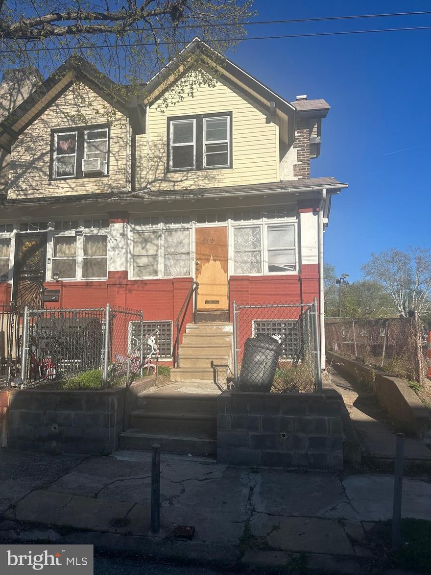 Good investment opportunity for investor or owner occupant that would like to live in one unit and rent the other unit. Very large end unit row property with tons of potential. Unit 1- Enter into a nice size large living room,long hallway leads you to a large bedroom, 3 piece bathroom, eat in kitchen and access to the rear yard from the kitchen. 2nd floor - large rear bedroom in the rear, plenty of windows allows for plenty of natural sunlight, 3 piece bathroom, full kitchen with fridge included, front room could be a second bedroom or a living room area. Access to the basement from the bilco doors in the rear of the property.