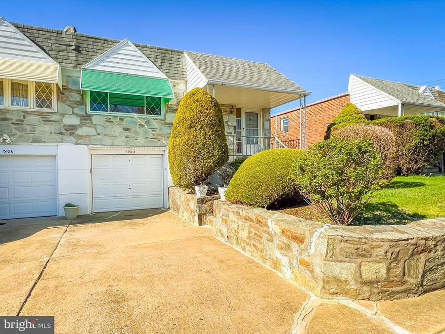 Welcome to 1904 President Street! A Sunny and Spacious 3 Bedroom, 1.5 Bath Twin Ranch that has Been Well Maintained by the Same Family Since the 1960's. Property Features Include: Front Cement Patio, Entry into Spacious, Sun Filled Living Room, Dining Room Which Overlooks the Eat In Kitchen with Stainless Steel Appliances, Hallway Leads to the Primary Bedroom with Big Walk In Closet, Hall Storage Closet, 2 Additional Generous Size Bedrooms and Full Hall Bath with Skylight. The Huge Lower Level Offers an Abundance of Extra Living Space! Features Large Rec Room with Sliding Glass Doors Leading to Covered Rear Patio & Yard, Powder Room, Plenty of Storage, Additional Kitchenette/Summer Kitchen, Laundry Area, Inside Access to Garage and Front Driveway! Lower Level is Ideal for Possible In-Law Suite, Home Office, Gym-The List of Possibilities Goes On..  Over the Years, Several Improvements Have Been Made, Including a NEW Heater and Central Air in 2015, NEW Roof in 2020,  Hardwood Floors Under Carpet, One Car Attached Garage with Inside Access and Automatic Opener, Rear Covered Patio in Good Size Rear Yard & Much More! This Home Offers So Much Potential, Just Bring Your Decorating Ideas! Don't Miss Out on This Opportunity!  Conveniently Located.. Close to Schools, Shopping, Transportation & Just Minutes From I-95, Route 1 and the Boulevard.