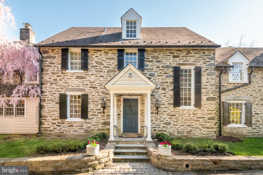 Experience a classic Durham - Irvine Welsh Farmhouse stone colonial residence, nestled in the prestigious North Bryn Mawr. This home boasts exquisite stone construction and an expansive 0.94-acre lot, offering both privacy and elegance. Step inside to discover a harmonious blend of classic charm and modern sophistication. The property features a personal in-ground pool, ideal for relaxation with beautifully landscaped yards.