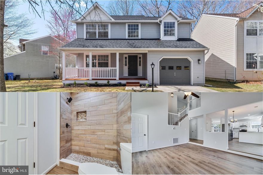 Welcome home to this stunning Colonial in the highly sought-after Hampshire community, nestled in the heart of Waldorf. Step inside this freshly painted residence and be greeted by a spacious formal living room and dining room, perfect for entertaining. The renovated kitchen with gorgeous new granite flows seamlessly into a step-down family room featuring soaring vaulted ceilings, creating an open and inviting atmosphere. This is just steps away from your laundry area and a freshly painted one-car garage with newly coated concrete flooring.
Upstairs, you'll find all new carpet with three generously sized bedrooms, ensuring plenty of space for family and guests. All bathrooms have been recently renovated with upgrade ceramic tiles, showcasing modern finishes and fixtures. Be the first to enjoy the numerous upgrades made by the seller, including a new roof, new gutters, a new heat pump, and a newly installed sliding glass door. Additional enhancements include new light fixtures, switches, and plugs throughout the home.
The entire downstairs boasts beautiful LVP flooring. All kitchen appliances are brand new, and a new sump pump has been installed for your peace of mind. The back deck has also been remodeled, providing an ideal space for outdoor relaxation and entertaining, or you could always relax in rocking chairs on your oversized covered front porch.
Conveniently located near shopping, restaurants, and schools, this home offers easy access to Washington, D.C., Northern Virginia, and several military installations. This property is truly move-in ready—don’t miss your chance to make it yours!