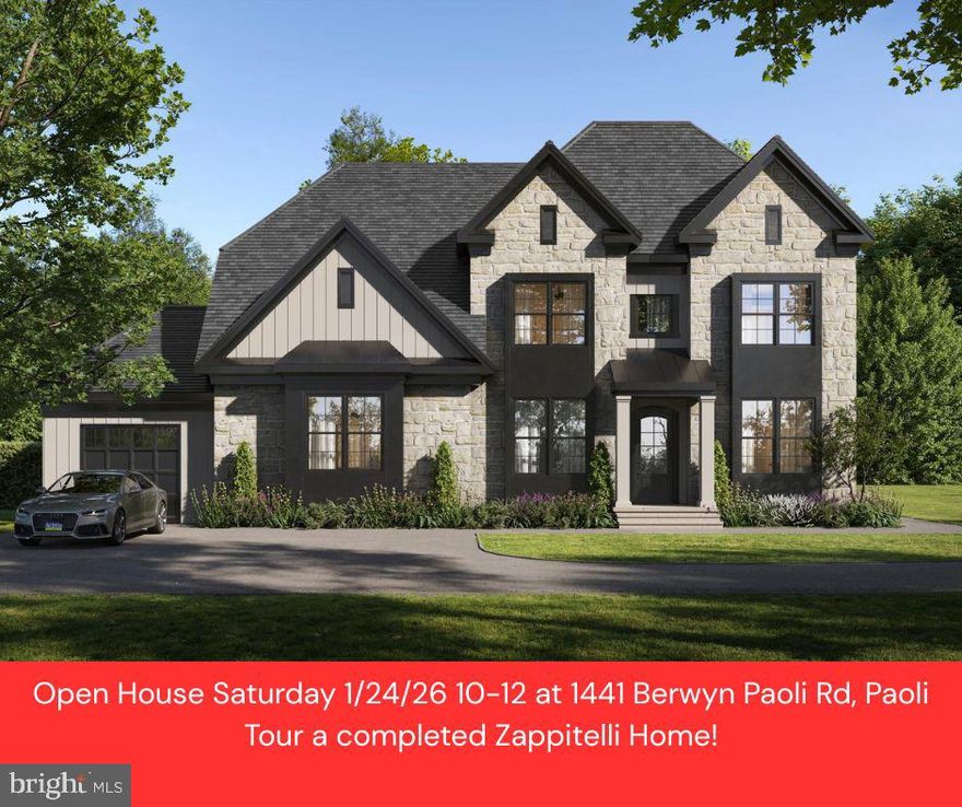 Don't miss the final homesite available at Timber Mill! Zappitelli Homes is a custom homebuilder dedicated to bringing your vision to life—whether you want to design your dream home from the ground up or choose from one of our expertly crafted and well-loved floorplans.  Timber Mill is a private enclave of 5 estate homes on 1 acre plus homesites just outside of the West Chester Borough.
The Ombra is a custom-crafted residence that beautifully marries timeless European elegance with modern luxury, thoughtfully situated on over an acre of serene landscape in West Chester. Designed with architectural intention and built to the highest standards of craftsmanship, this home offers an unparalleled living experience, where sophistication, comfort, and flexibility meet. From the moment you step inside, you’ll feel the difference. With over 3,300 square feet of impeccably planned living space—and the ability to expand to over 4,400 square feet—The Ombra delivers a seamless blend of grand scale and refined detail. The main level features 10' ceilings, sunlit open spaces, and a dramatic two-story family room designed for effortless entertaining and everyday living alike. The gourmet kitchen is a true showpiece, boasting top-of-the-line Thermador appliances, 42” custom cabinetry with crown molding, and your choice of quartz or natural stone countertops. Built-in allowances for flooring, lighting, cabinetry, and more give you the freedom to personalize every detail without the typical upgrade charges—luxury, your way. Upstairs, the primary suite offers a peaceful escape, complete with a spa-inspired bath featuring a freestanding soaking tub, his and her vanities, a separate stall shower, a generous walk-in closet, and space to truly unwind.Three additional bedrooms on the second level include a guest suite with private bath and two bedrooms connected by a beautifully appointed Jack-and-Jill bathroom. Need more space? Customize the layout to suit your lifestyle. Add a fully equipped guest suite for a total of five bedrooms and four-and-a-half bathrooms. Outside, your expansive homesite offers the privacy and potential to create your dream outdoor oasis—whether it’s a pool, garden, or custom entertaining area. 

With an unbeatable location just minutes from the heart of downtown West Chester, you’ll enjoy the perfect balance of tranquility and convenience, close to award-winning restaurants, charming boutiques, nature trails, and premier private and public schools including Malvern Prep, Notre Dame Academy, and The Episcopal Academy. 

This isn’t just a new construction home—it’s a rare opportunity to own a luxury residence tailored to your vision, in one of Chester County’s most sought-after communities.  GPS - 301 Reservior Rd, West Chester